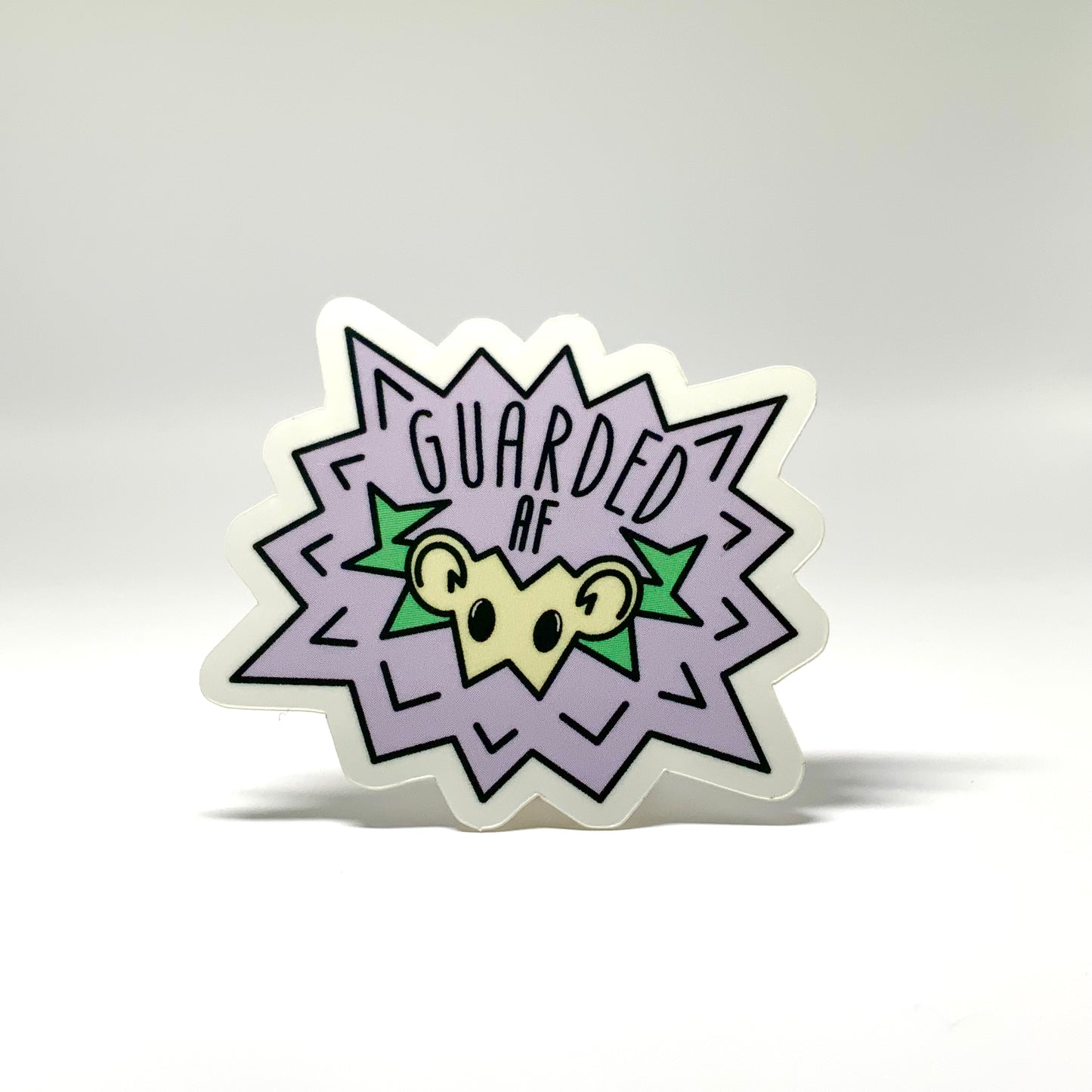 Guarded AF Hedgehog Waterproof Sticker