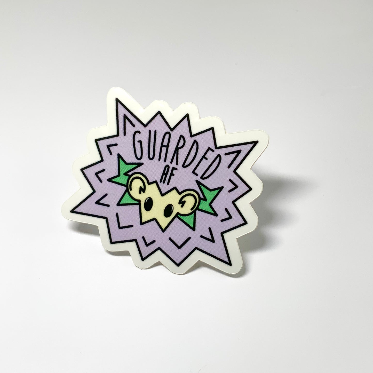 Guarded AF Hedgehog Waterproof Sticker