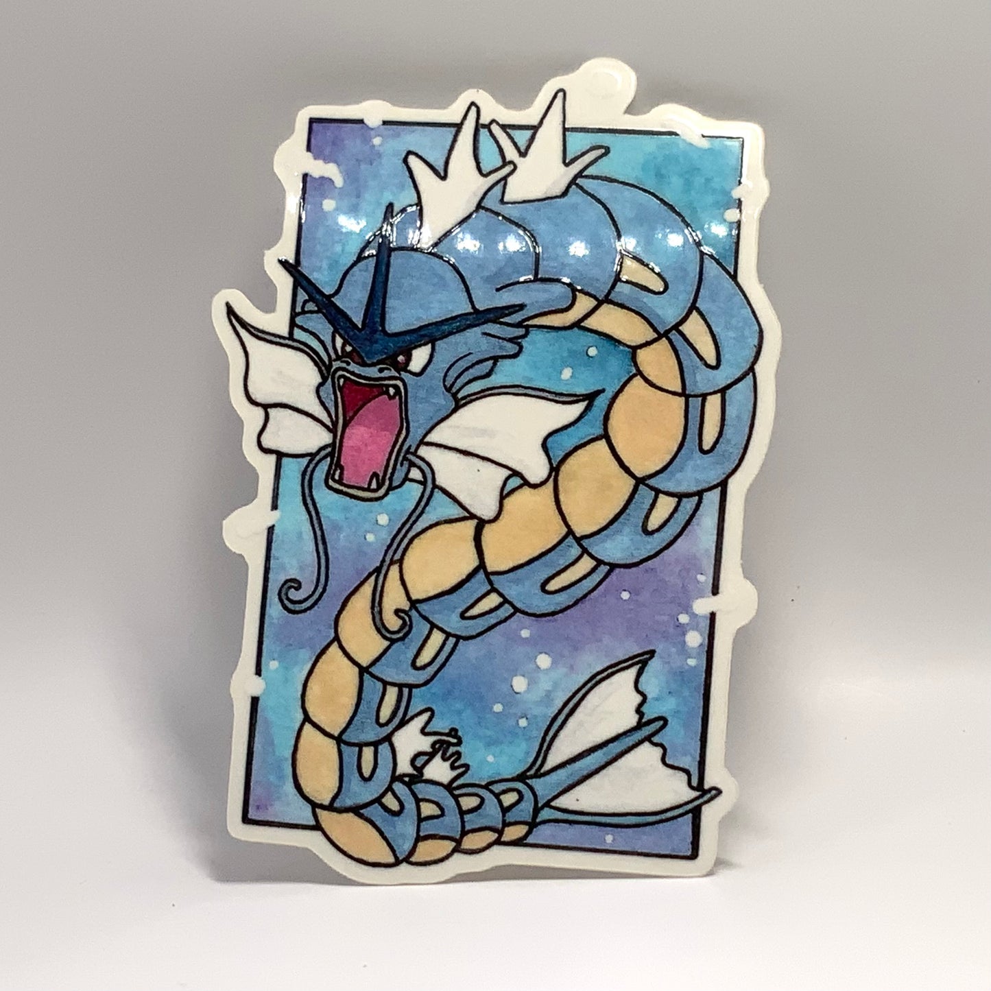 Gyarados Pokemon original watercolor art waterproof sticker