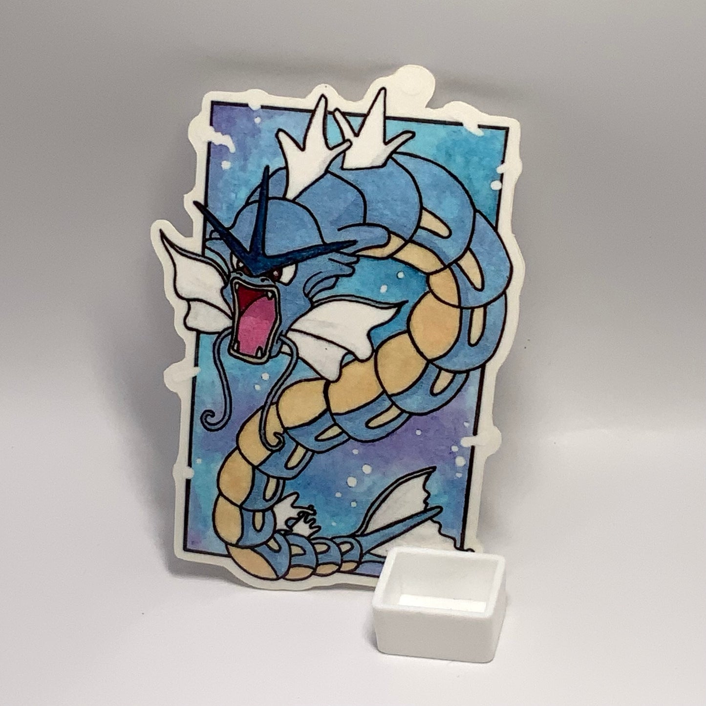 Gyarados Pokemon original watercolor art waterproof sticker