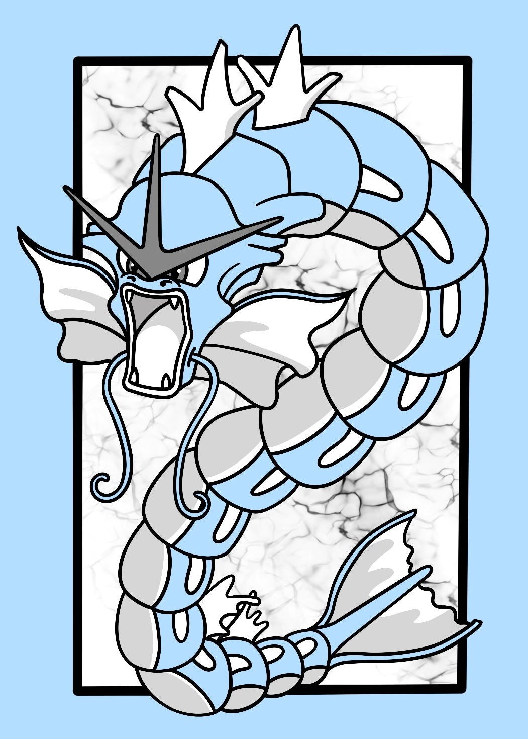 Gyarados Pokemon "color changing" transparent waterproof sticker