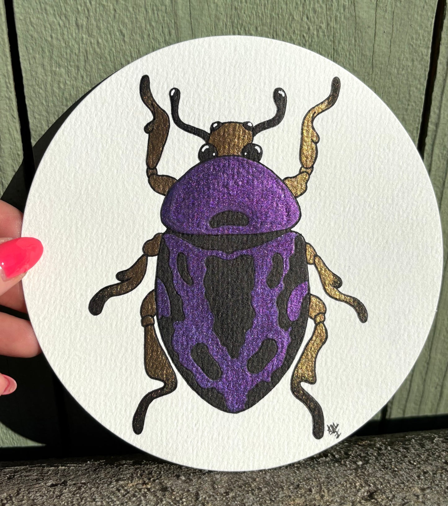 “Juicy Jewels” #002 Jewel Beetle water color painting