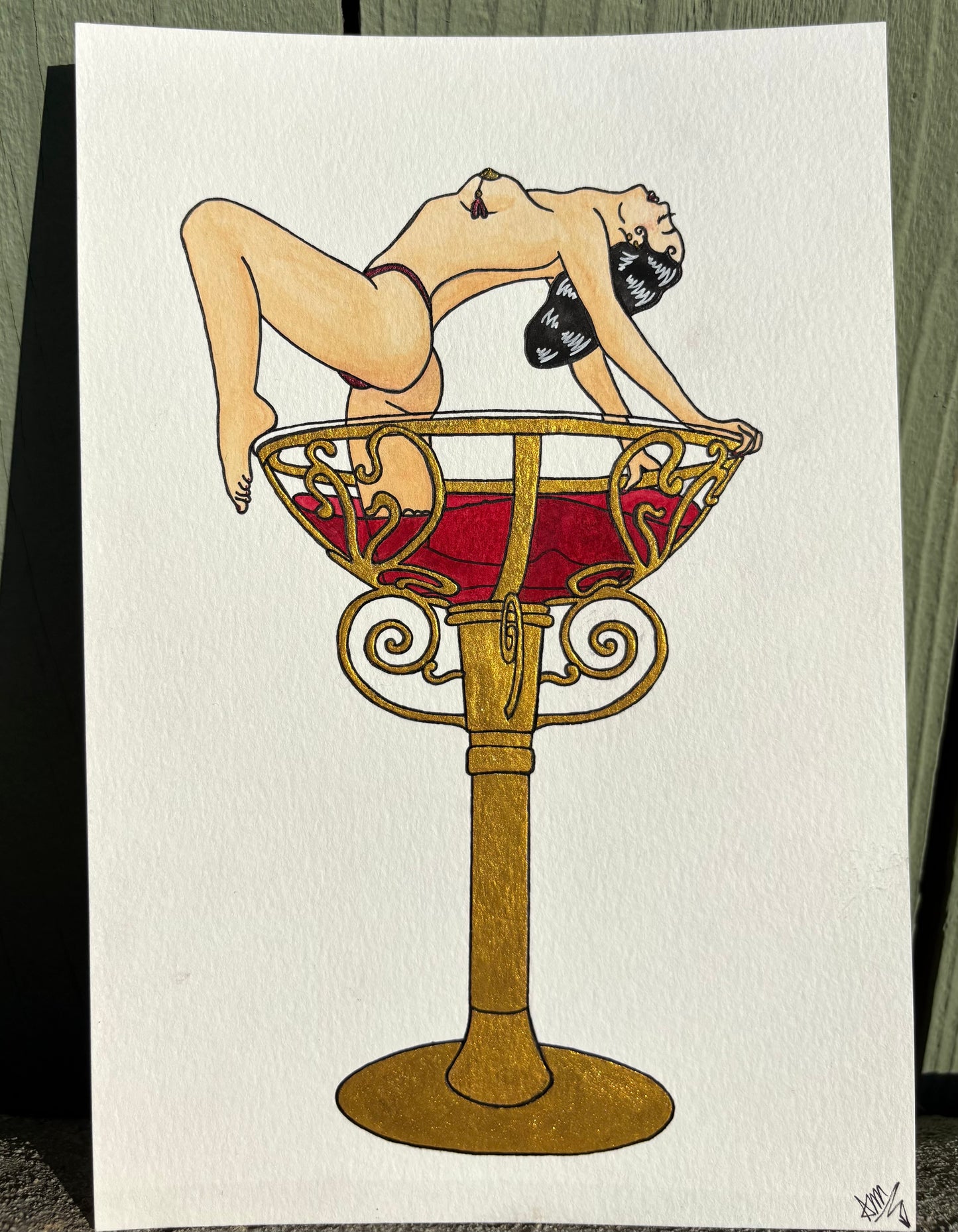 “Embrace Autonomy” burlesque watercolor painting