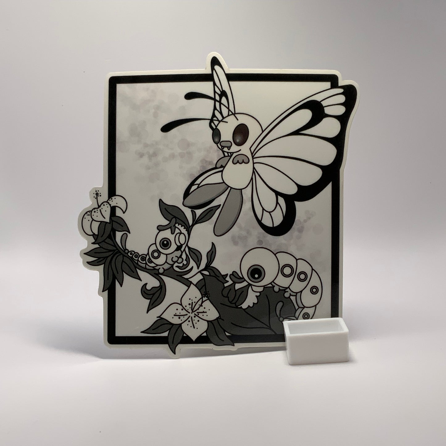 Butterfree and Caterpie Pokemon “color changing” transparent waterproof sticker