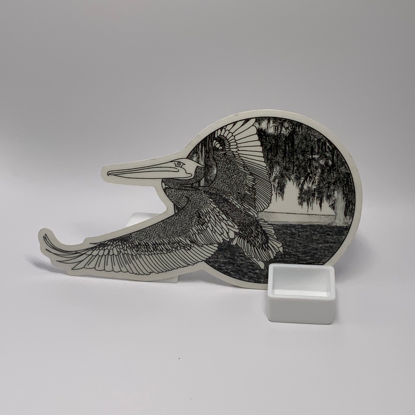 Pelican in New Orleans Glossy Transparent or Solid Waterproof Sticker