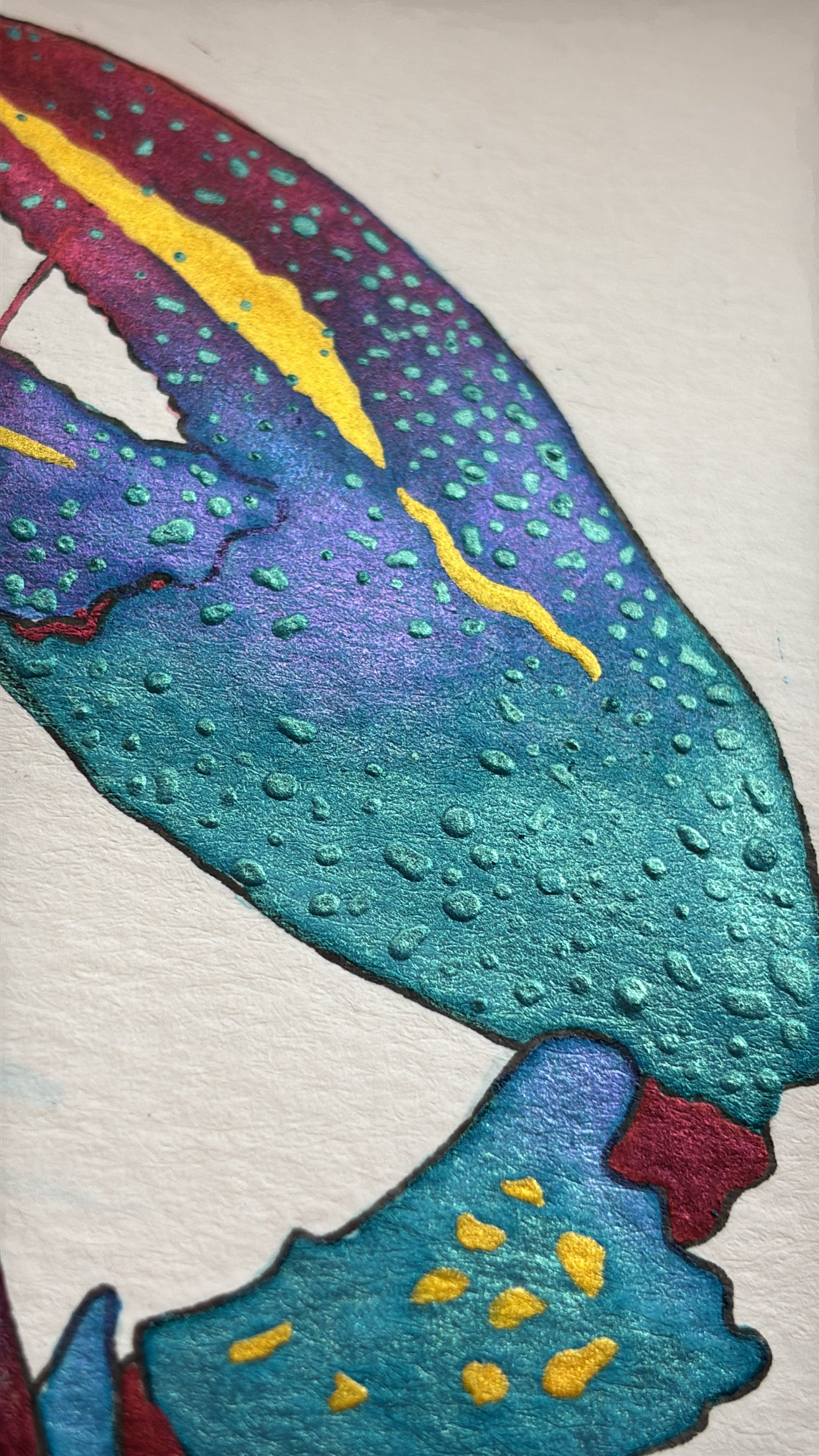 “A NOLA Blue Shine” lobster watercolor painting