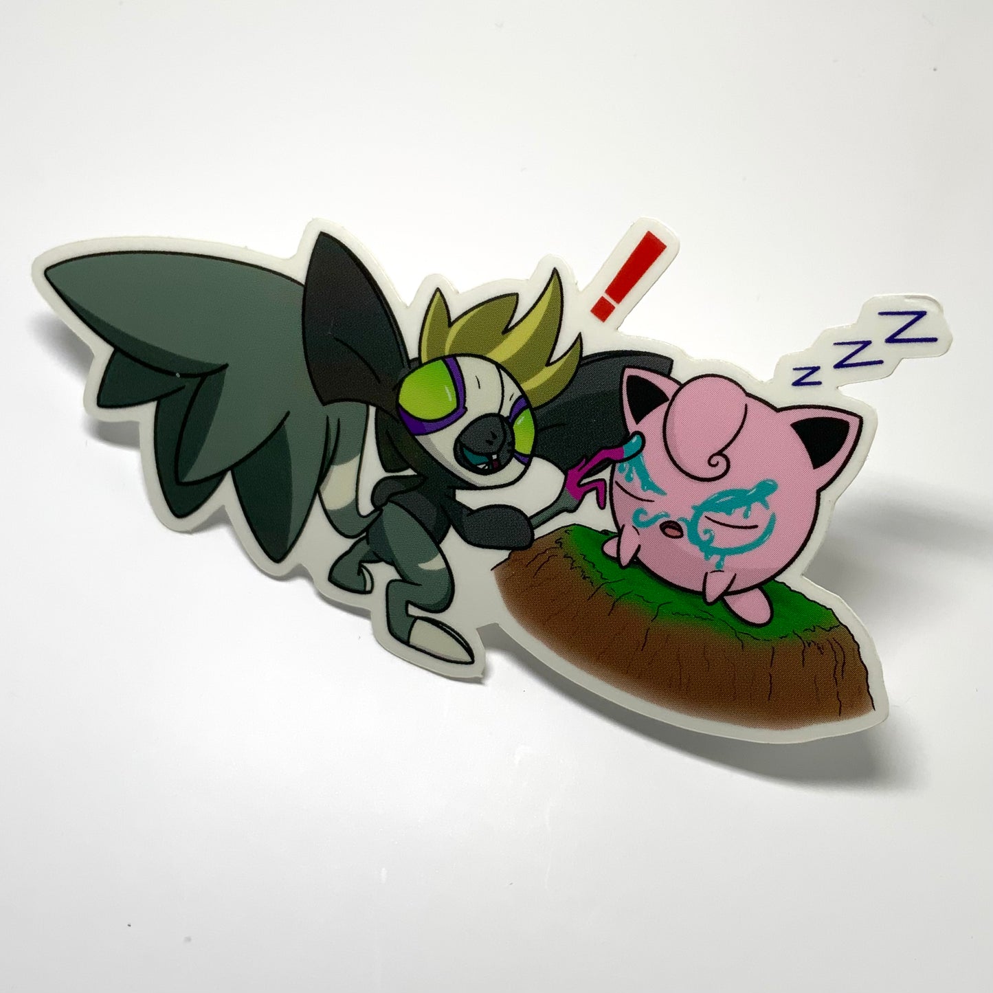 Grafaiai's revenge against Jigglypuff Glossy Transparent Waterproof Sticker