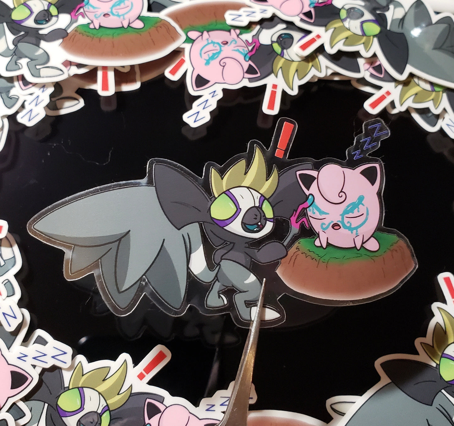 Grafaiai's revenge against Jigglypuff Glossy Transparent Waterproof Sticker