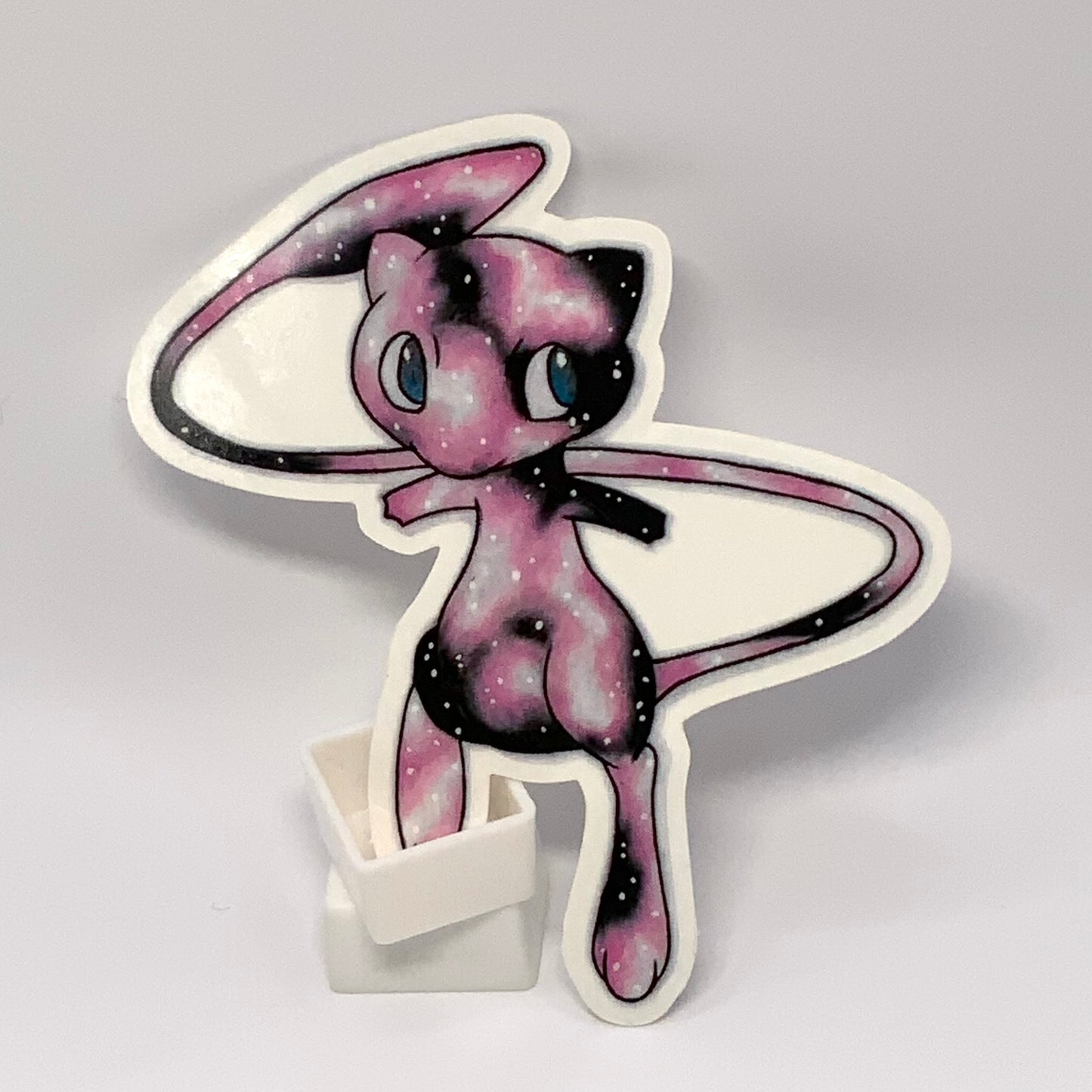 Mew Pokemon original colored pencil art waterproof sticker