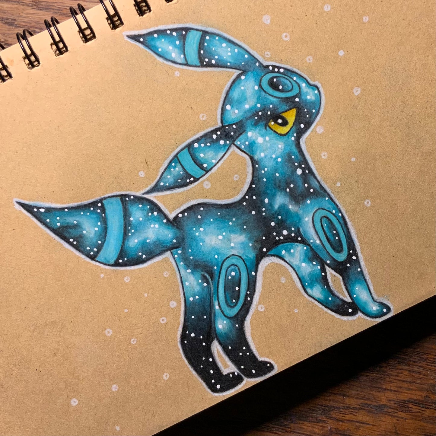 Umbreon Pokemon original colored pencil art waterproof sticker