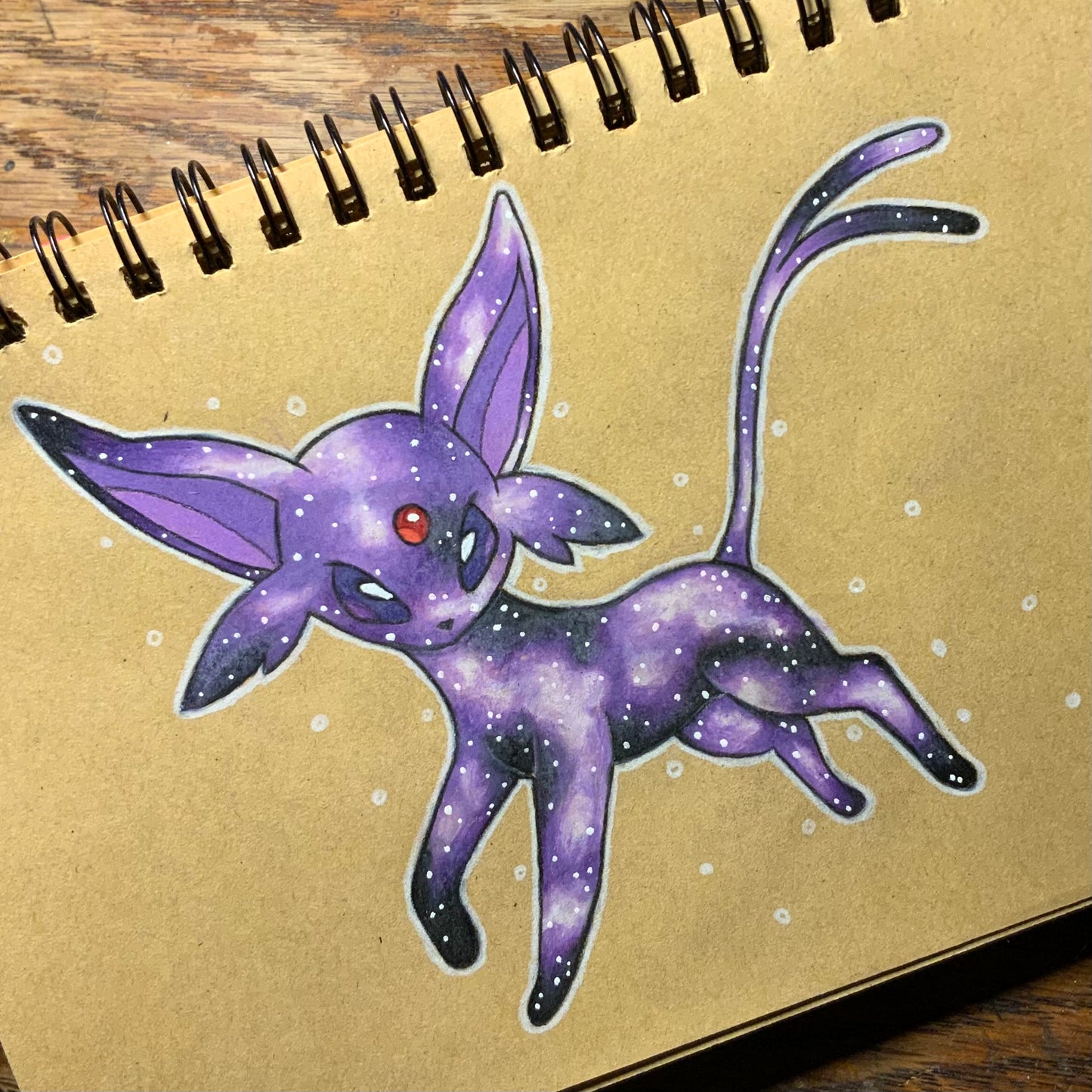 Espeon Pokemon original colored pencil art waterproof sticker