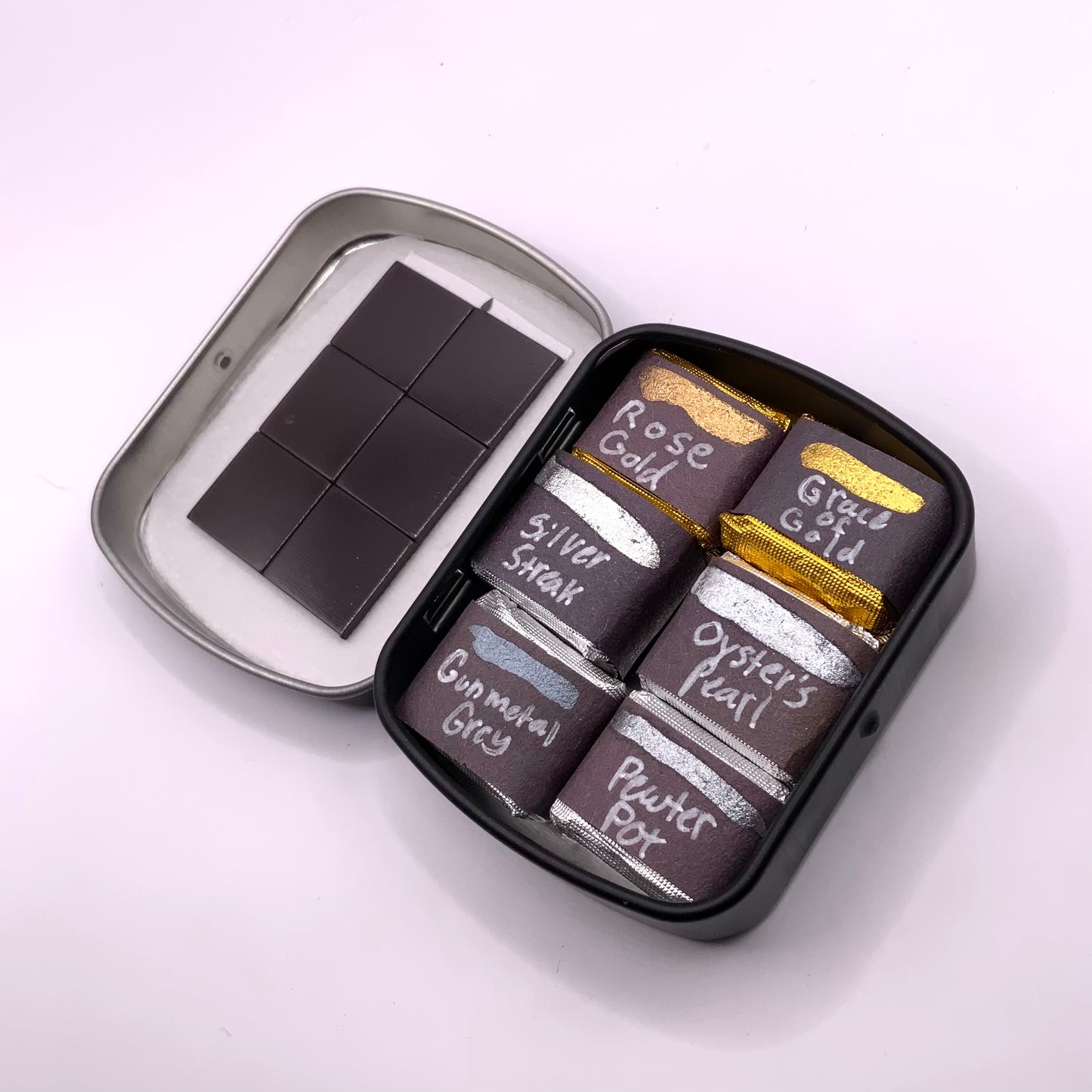 6-pack Metallic Colors Set - pre-selected set of 6 paints in tin container