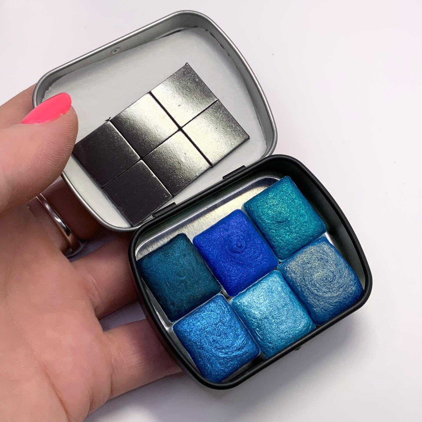 6-pack Ocean Blues Set - pre-selected set of 6 paints in tin container