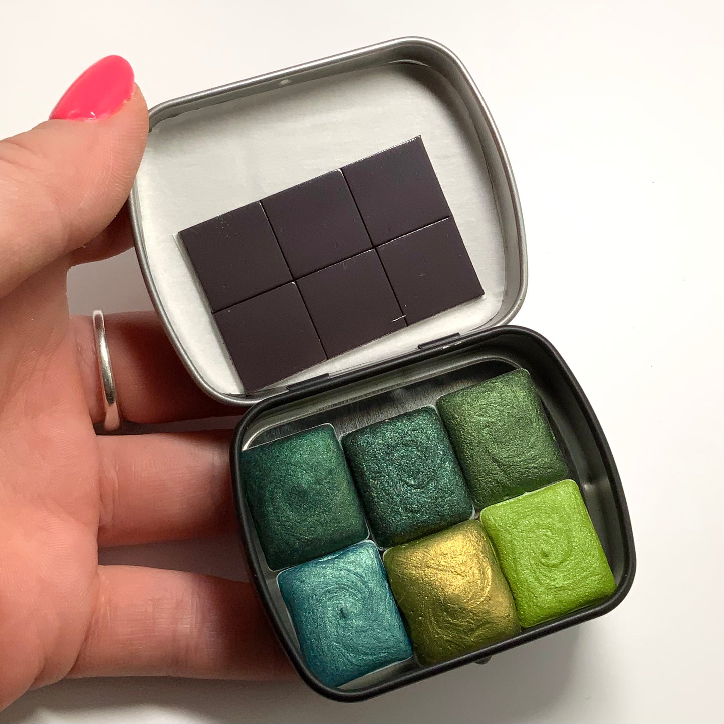 6-pack Forest Greens Set - pre-selected set of 6 paints in tin container