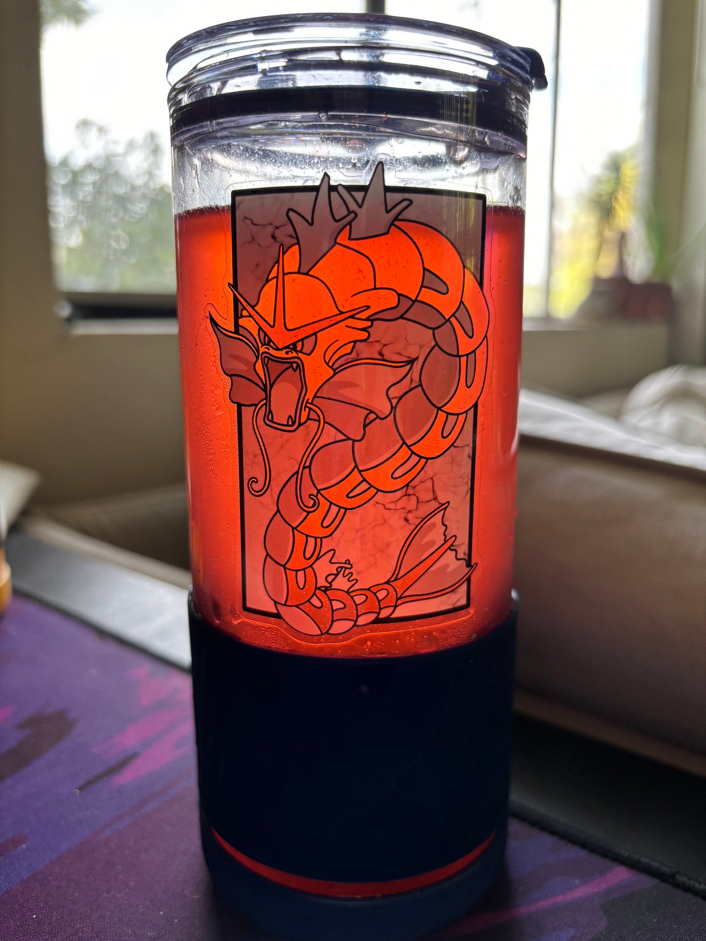 Gyarados Pokemon "color changing" transparent waterproof sticker