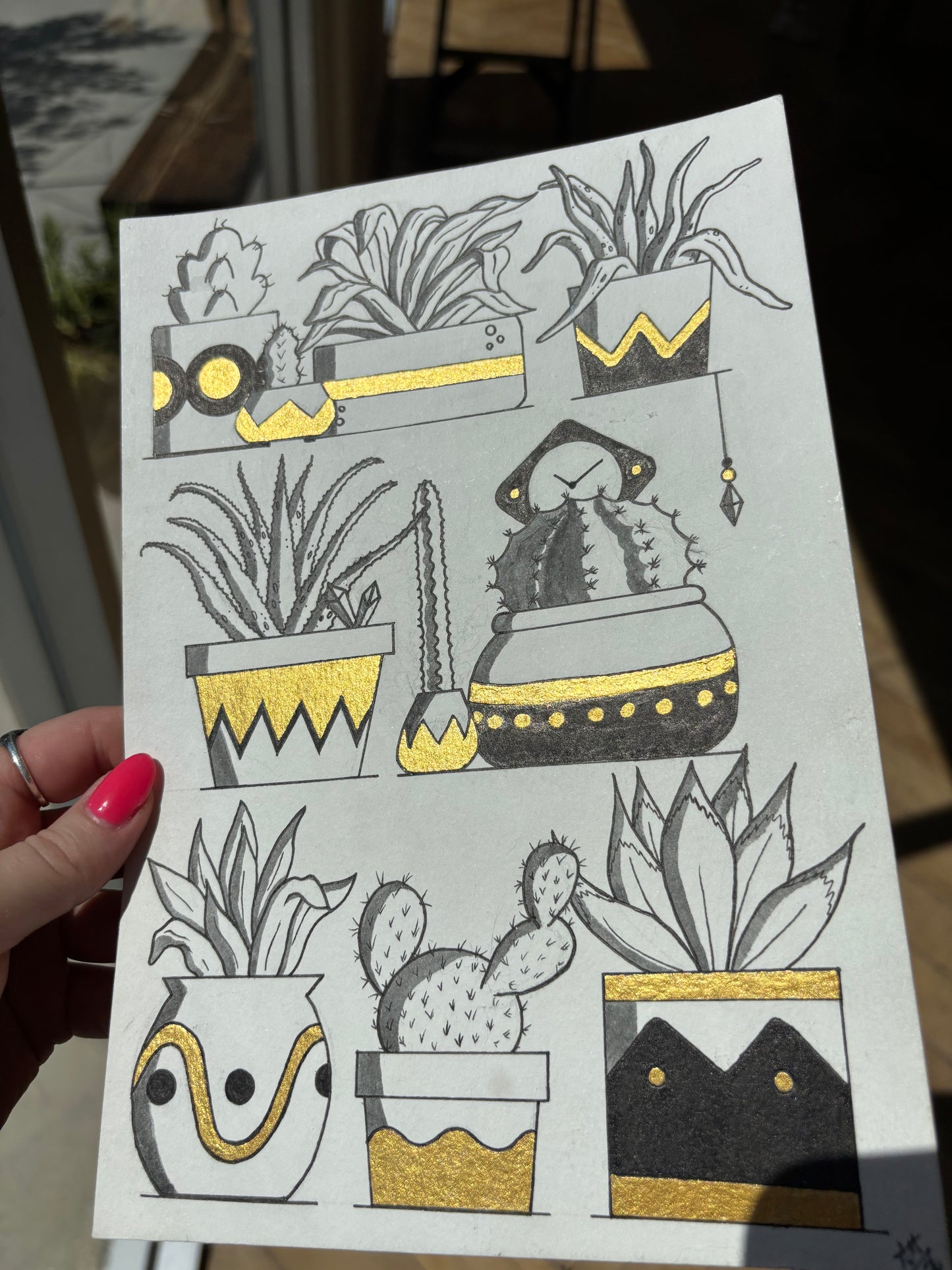 “Plant Shelves” #001 watercolor painting