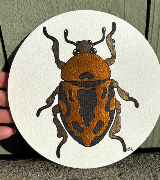 “Juicy Jewels” #006 Jewel Beetle watercolor painting