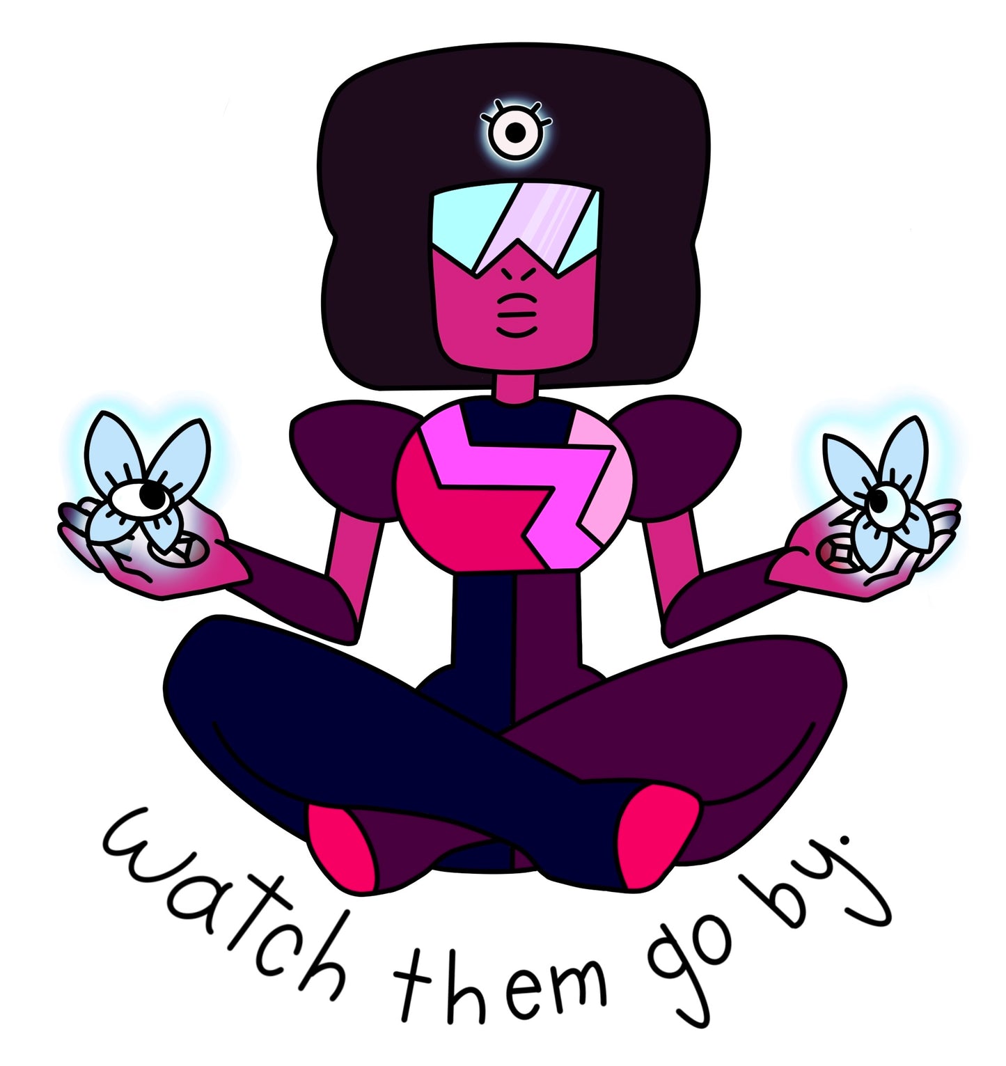 Garnet Watch Them Go By Steven Universe Mindfulness Glossy Transparent Waterproof Sticker