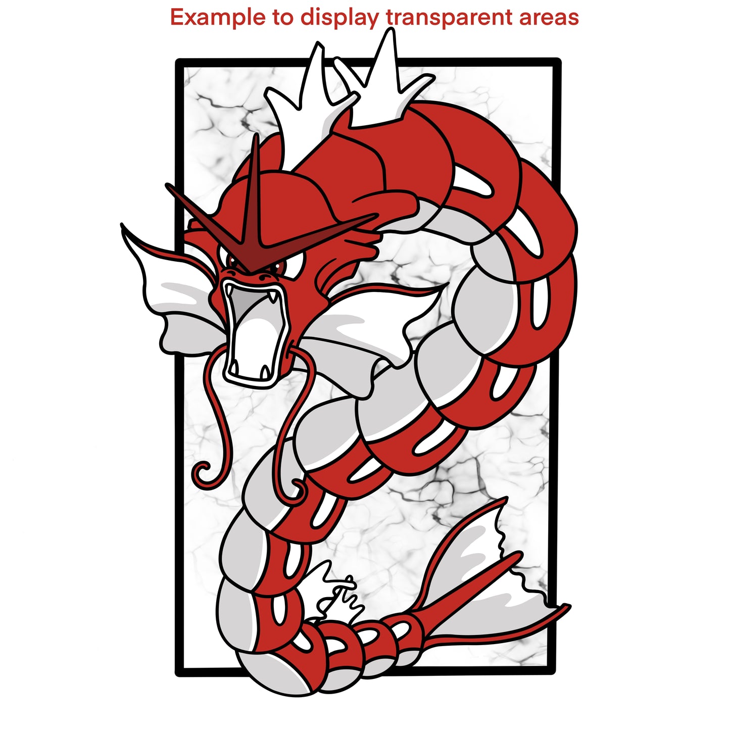 Gyarados Pokemon "color changing" transparent waterproof sticker