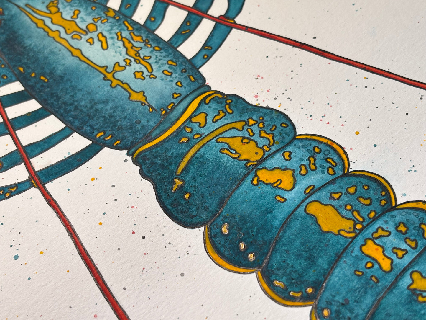 “A NOLA Blue” lobster watercolor painting (matte)