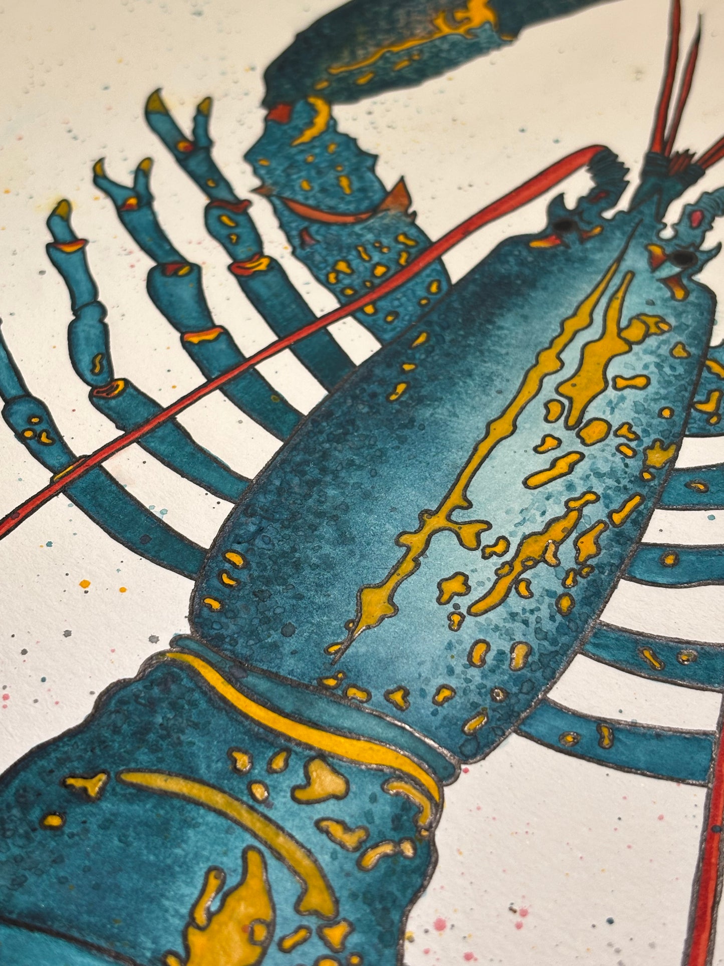 “A NOLA Blue” lobster watercolor painting (matte)