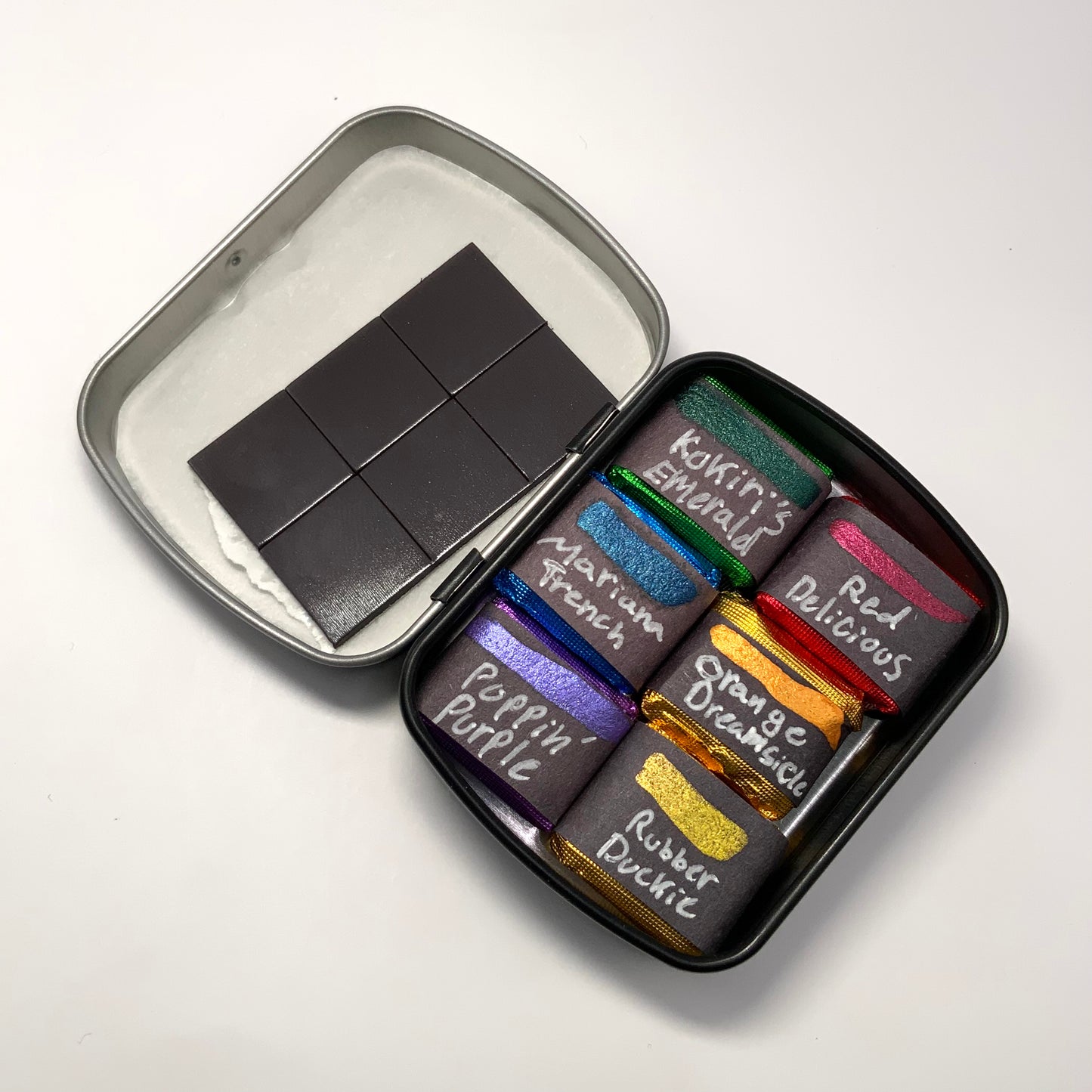 6-pack Rainbow Essentials - pre-packed rainbow set of 6 watercolor paints in tin container - COMES WITH 6 HALF PAN PAINTS INCLUDED