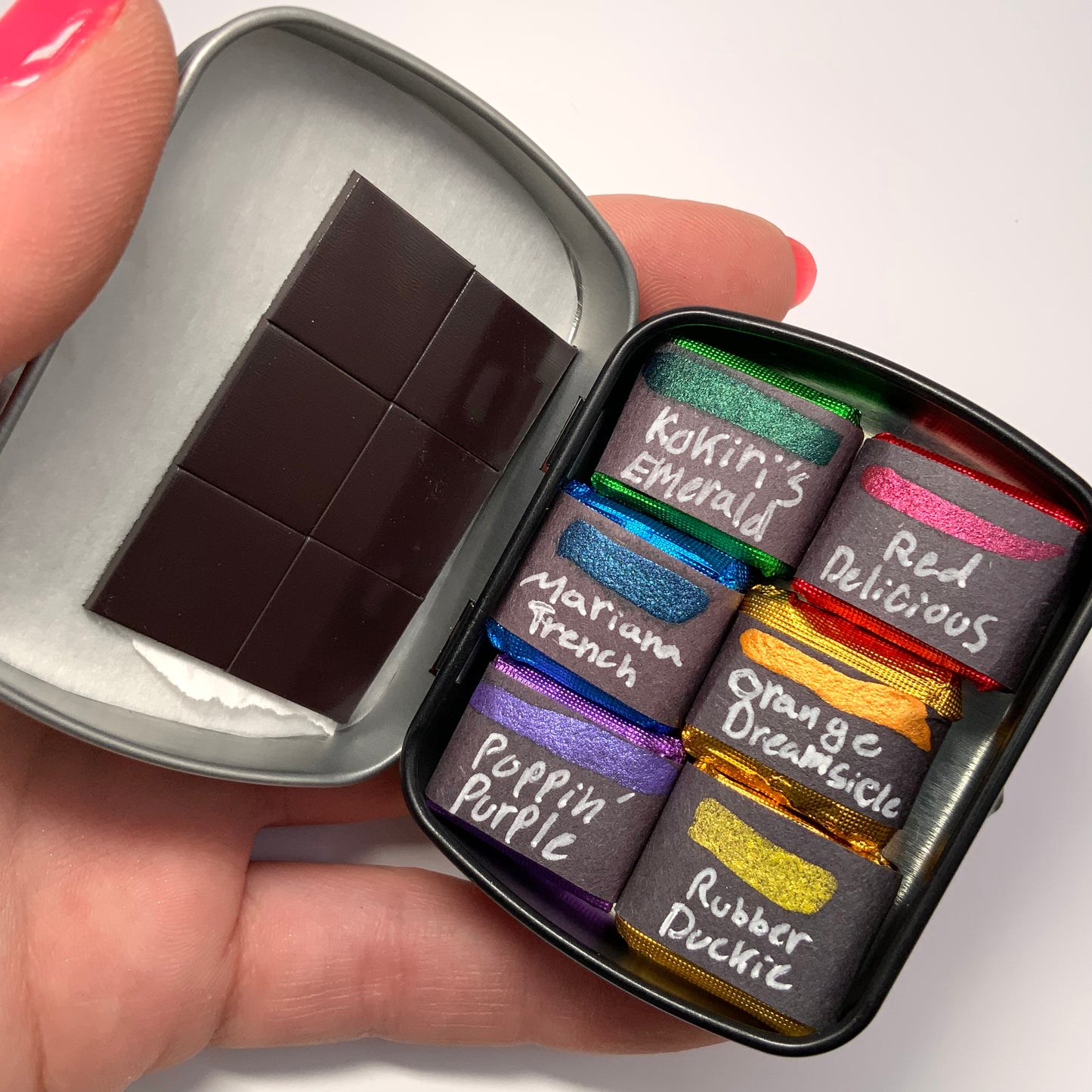 6-pack Rainbow Essentials - pre-packed rainbow set of 6 watercolor paints in tin container - COMES WITH 6 HALF PAN PAINTS INCLUDED