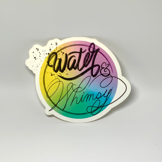 Large Matte Water & Whimsy Co. Logo Waterproof Sticker