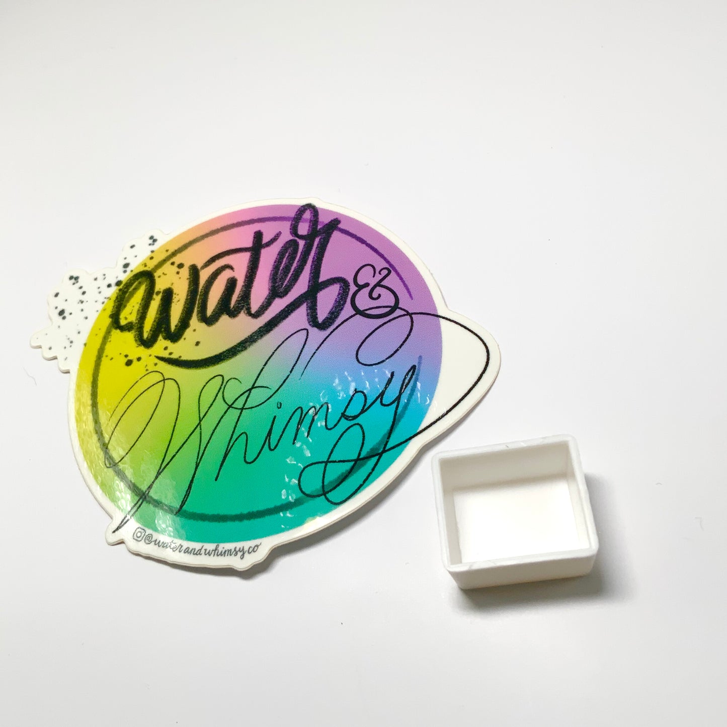 Large Glossy Water & Whimsy Co. Logo Sticker Waterproof