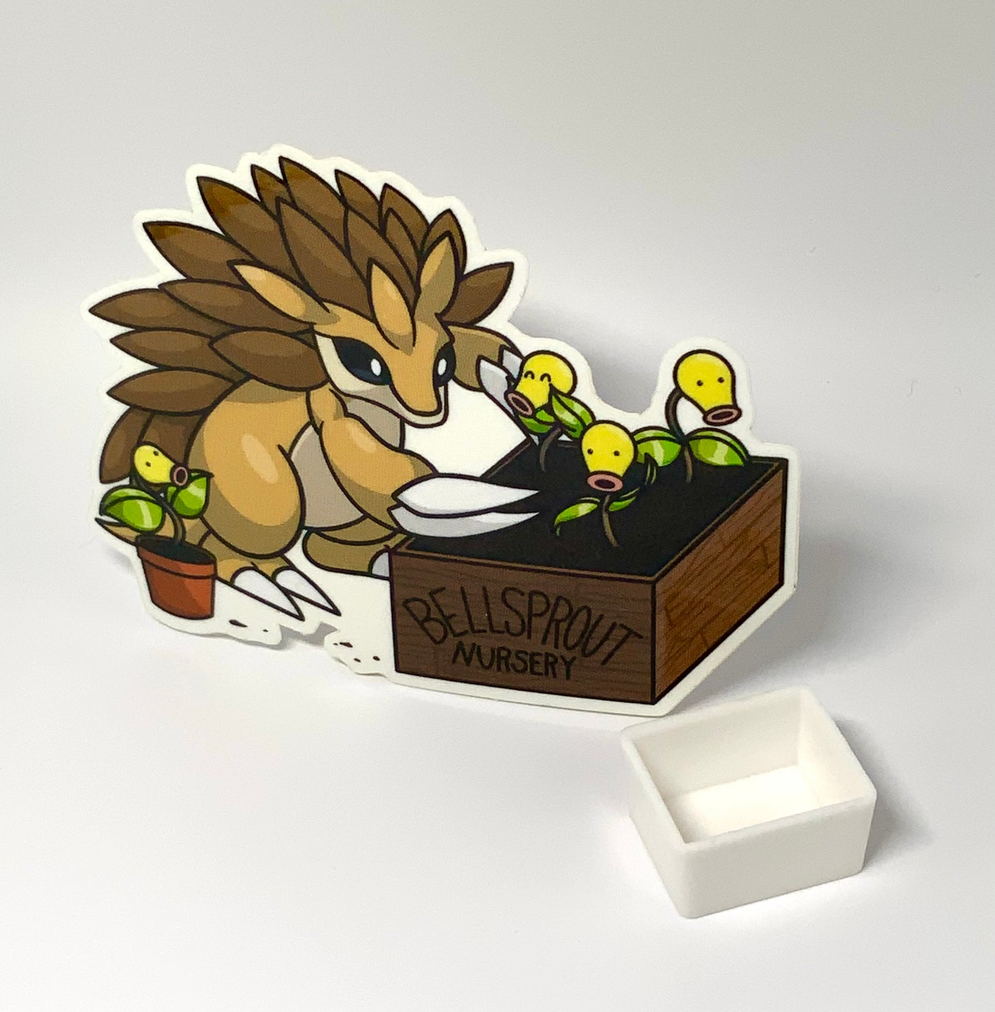 Sandslash Tending to Bellsprout Garden Pokemon Transparent Waterproof Sticker