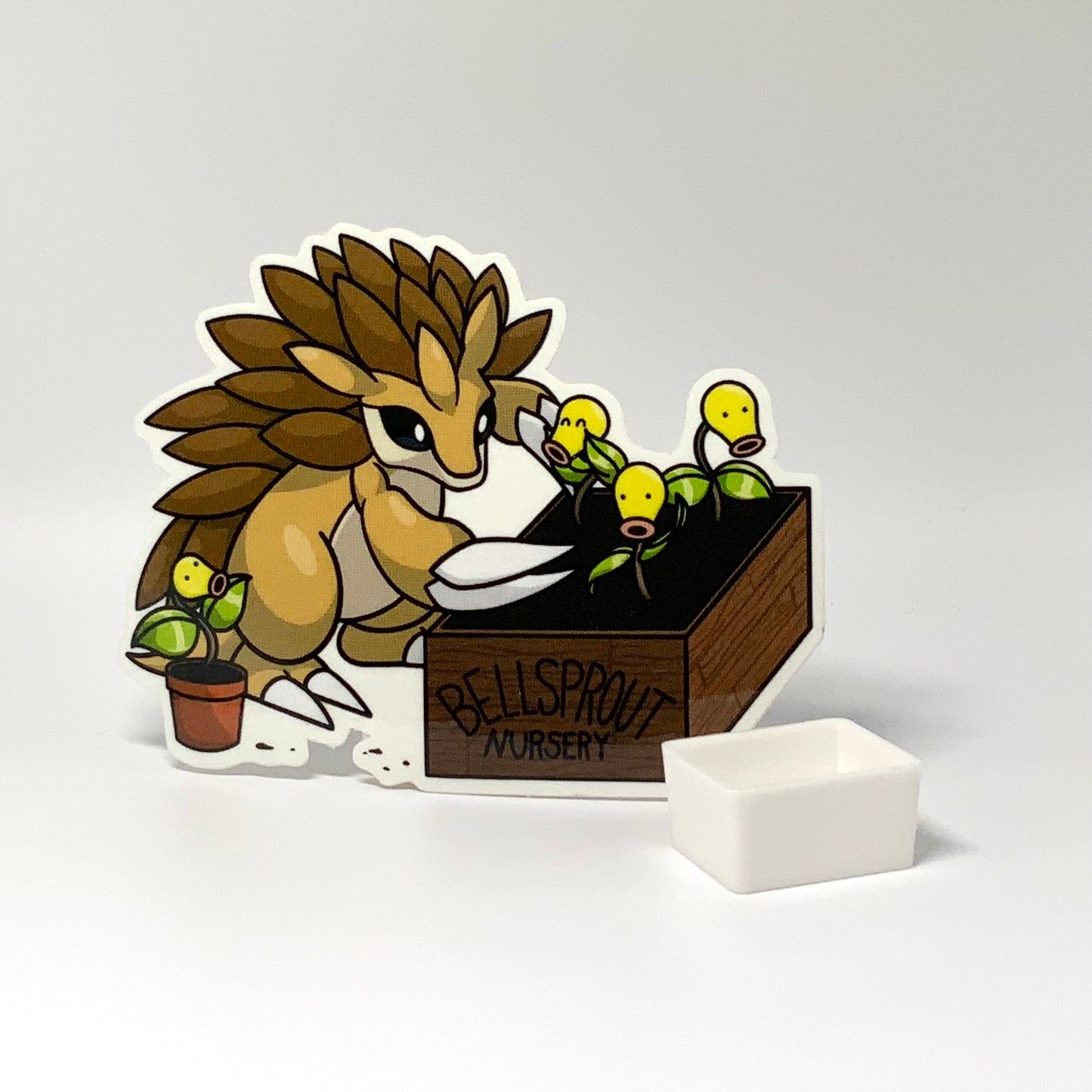 Sandslash Tending to Bellsprout Garden Pokemon Transparent Waterproof Sticker